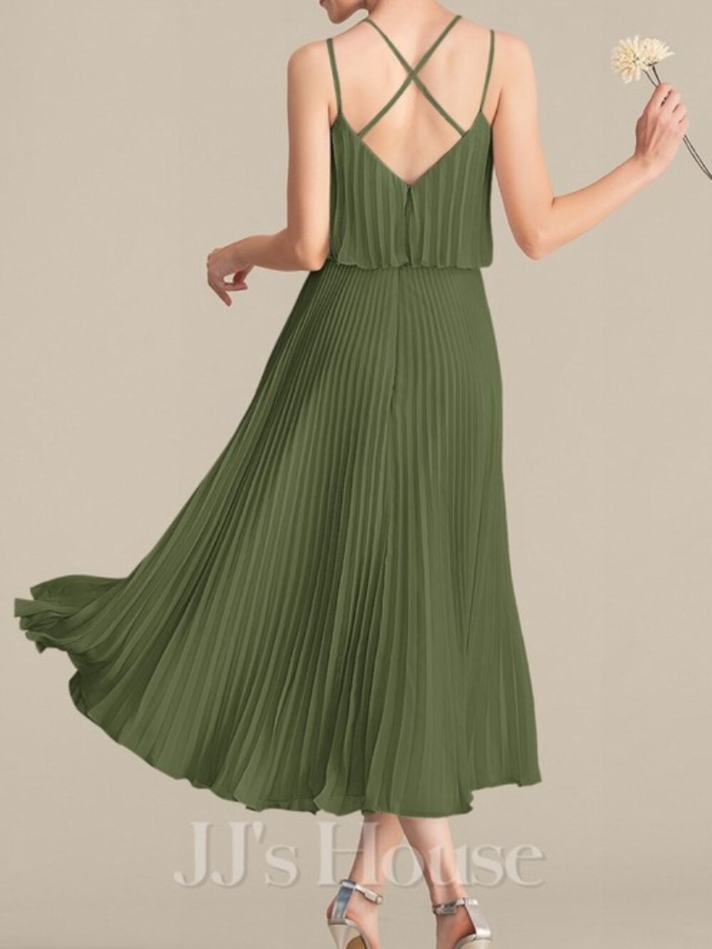 JJ's House A-line Pleated Chiffon Dress - Picture 2 of 10